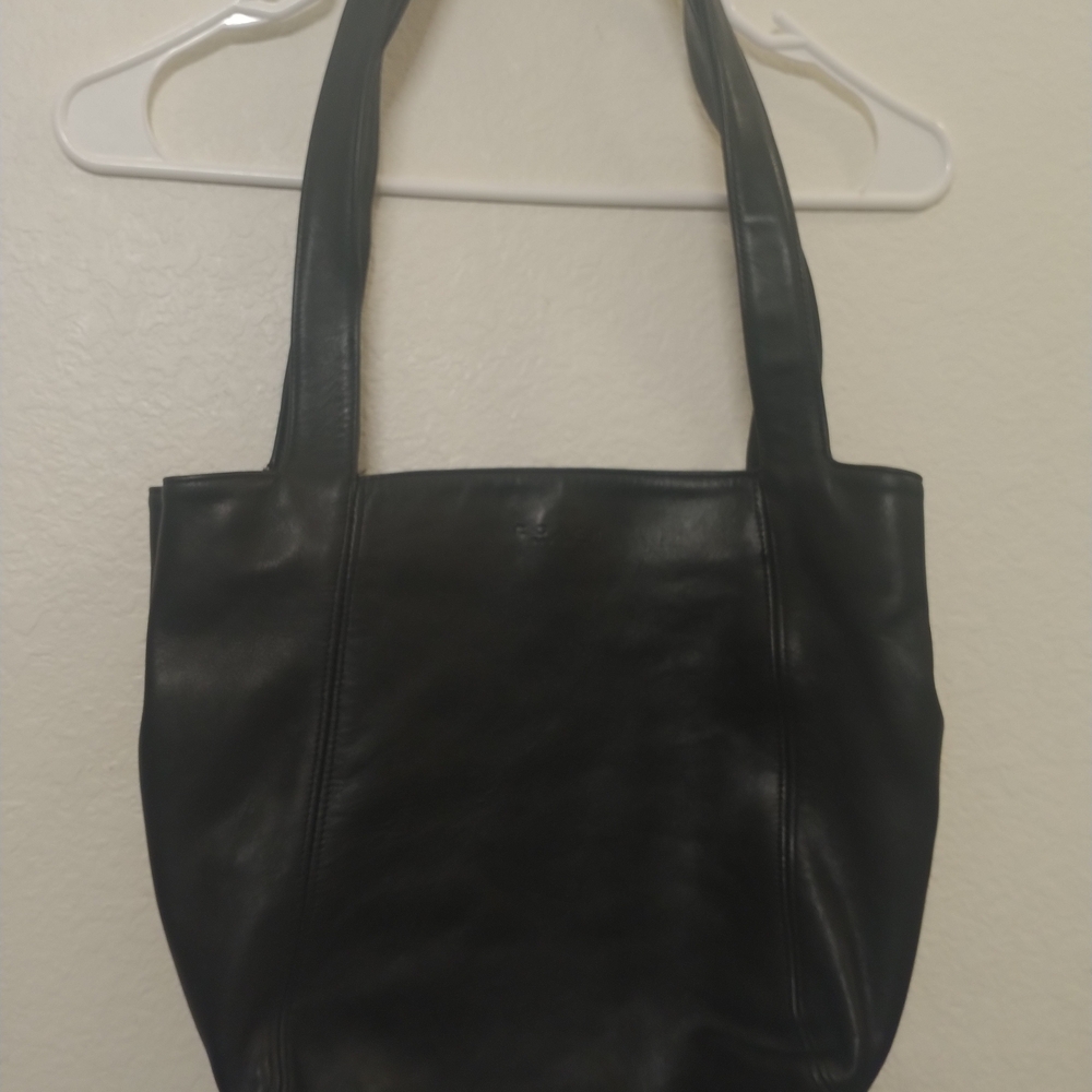VINTAGE Black Leather Coach Hobo Bag